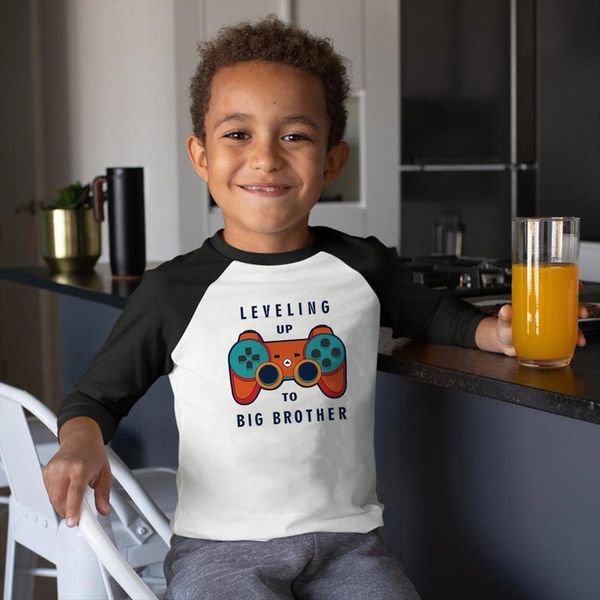 kids boys autumn ralgan t shirts long sleeved shirt children promoted to big brothers black red clothes, Blue
kids boys autumn ralgan t shirts long sleeved shirt children promoted to big brothers black red clothes, Blue