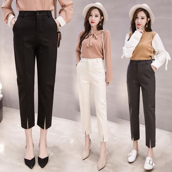 women's pants & capris fashion ankle-length classic harem women 2021 spring summer arrivals female casual button trousers bottoms, Black;white
women's pants & capris fashion ankle-length classic harem women 2021 spring summer arrivals female casual button trousers bottoms, Black;white