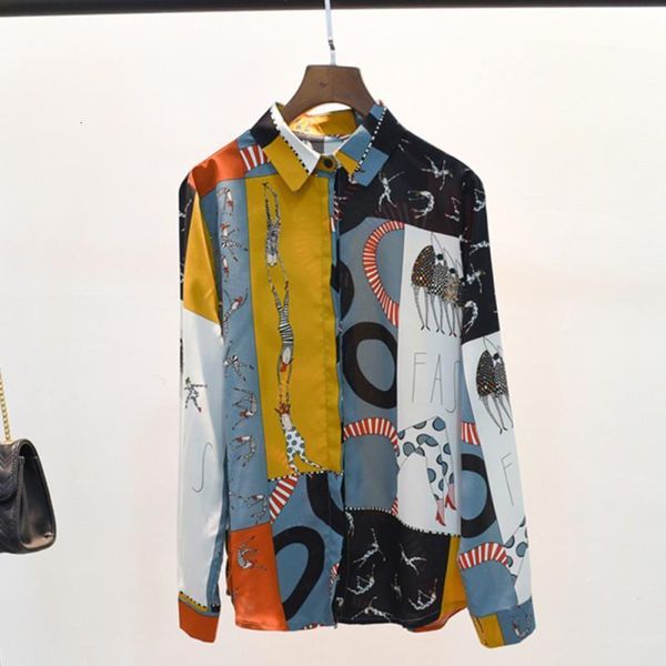 vintage blouse women cartoon floral print lapel shirt loose single breasted blouses long sleeve blusas mujer de moda, White
vintage blouse women cartoon floral print lapel shirt loose single breasted blouses long sleeve blusas mujer de moda, White