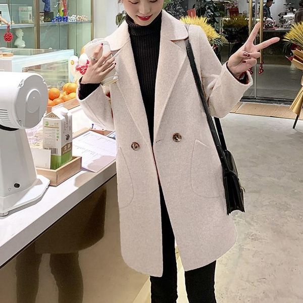 women's wool & blends 2021 autumn and winter black small woolen coat middle long korean version anti season coats
women's wool & blends 2021 autumn and winter black small woolen coat middle long korean version anti season coats