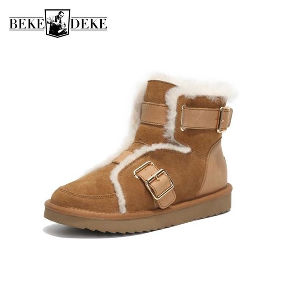 boots fashion sheepskin flat ankle boot womens motorcycle genuine leather reflective round toe natural wool warm snow, Black
boots fashion sheepskin flat ankle boot womens motorcycle genuine leather reflective round toe natural wool warm snow, Black