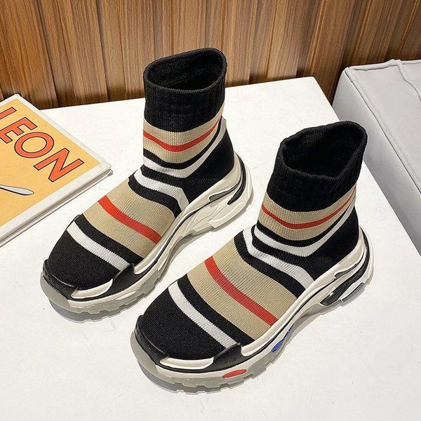 boots 2021 high women breathable casual sock shoes schoenen thick soled ankle fashion trend stripe polychromatic socks, Black
boots 2021 high women breathable casual sock shoes schoenen thick soled ankle fashion trend stripe polychromatic socks, Black