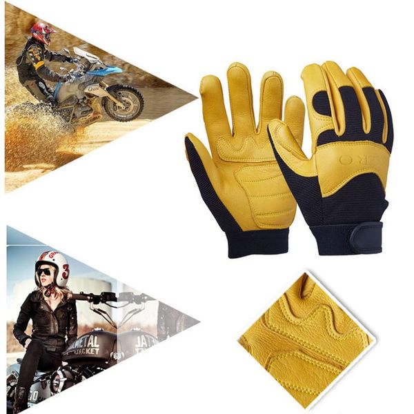 cycling gloves sport deerskin leather motorcycle racing glove motorbike cowhide bike knight full finger, Black
cycling gloves sport deerskin leather motorcycle racing glove motorbike cowhide bike knight full finger, Black