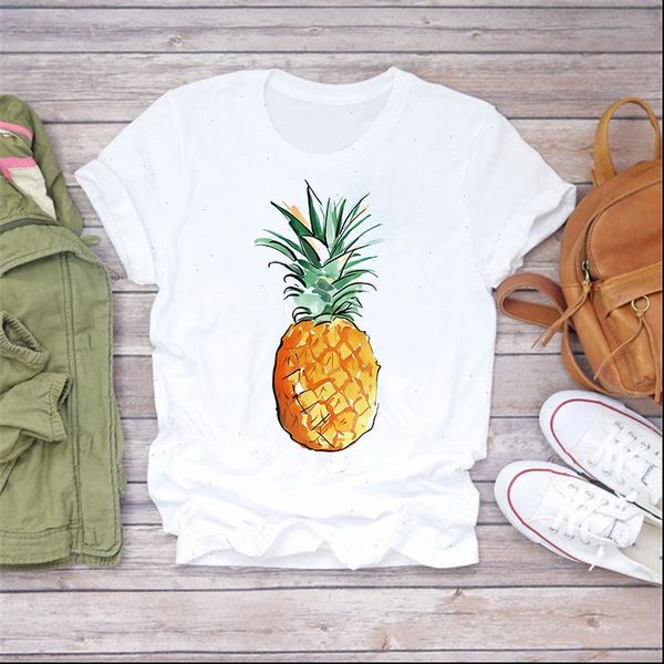 women t shirts summer pineapple watercolor fruit cute cartoon lady shirt ladies womens graphic female tee, White
women t shirts summer pineapple watercolor fruit cute cartoon lady shirt ladies womens graphic female tee, White