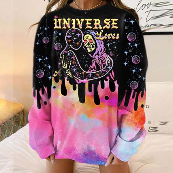 women's hoodies & sweatshirts halloween hip hop gothic women tie-dye colorblock sweatshirt printed round neck loose harajuku, Black
women's hoodies & sweatshirts halloween hip hop gothic women tie-dye colorblock sweatshirt printed round neck loose harajuku, Black