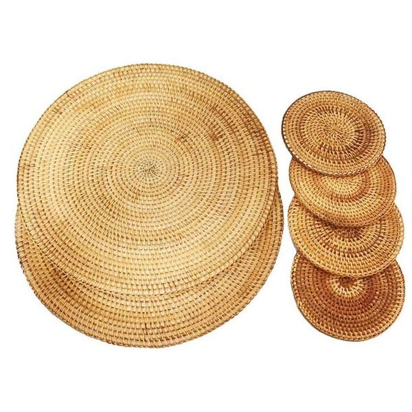 mats & pads 6 pcs round handmade braided table natural rattan placemat heat resistant farmhouse weave placemats for dining
mats & pads 6 pcs round handmade braided table natural rattan placemat heat resistant farmhouse weave placemats for dining