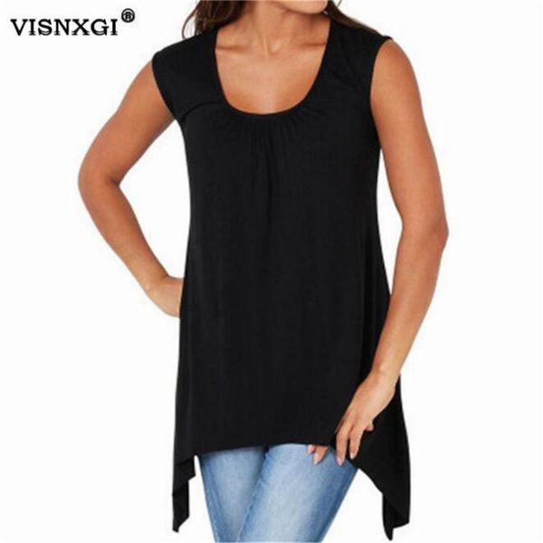 women's t-shirt visnxgi summer t shirt women arrivals o neck pure cotton sleeveless fishtail hem femme female o-neck color, White
women's t-shirt visnxgi summer t shirt women arrivals o neck pure cotton sleeveless fishtail hem femme female o-neck color, White