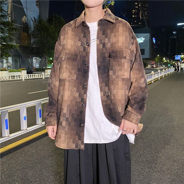 2021 autumn men's fashion retro casual plaid shirt men streetwear long-sleeved shirts mens woolen jacket q8mf, White;black
2021 autumn men's fashion retro casual plaid shirt men streetwear long-sleeved shirts mens woolen jacket q8mf, White;black