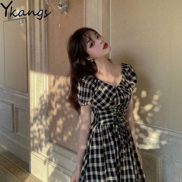2021 women's black plaid ruffles bandage long es korean female elegant summer v-neck lace up short sleeve streetwear w1iv, Black;gray
2021 women's black plaid ruffles bandage long es korean female elegant summer v-neck lace up short sleeve streetwear w1iv, Black;gray