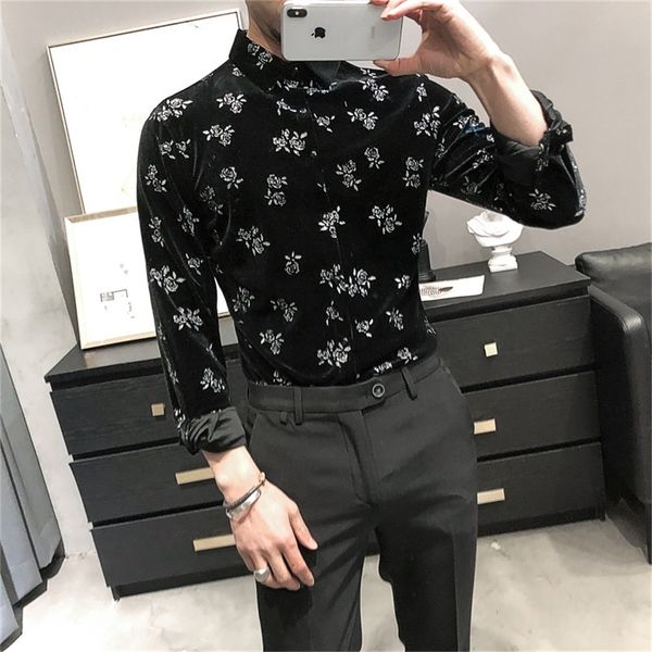 luxo velvet flower shirts long fine casual business dress shirt streetwear blouse chemise homme hqz1, White;black
luxo velvet flower shirts long fine casual business dress shirt streetwear blouse chemise homme hqz1, White;black