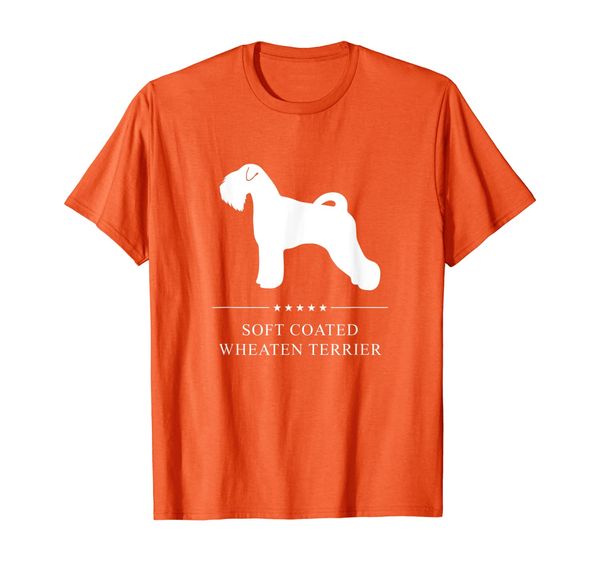 soft coated wheaten terrier : white silhouette t-shirt, White;black