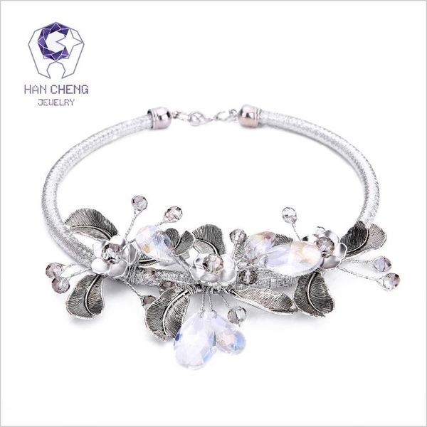 pendant necklaces hancheng fashion vintage metal flower gem created crystal choker necklace women statement collar jewelry bijoux, Silver
pendant necklaces hancheng fashion vintage metal flower gem created crystal choker necklace women statement collar jewelry bijoux, Silver