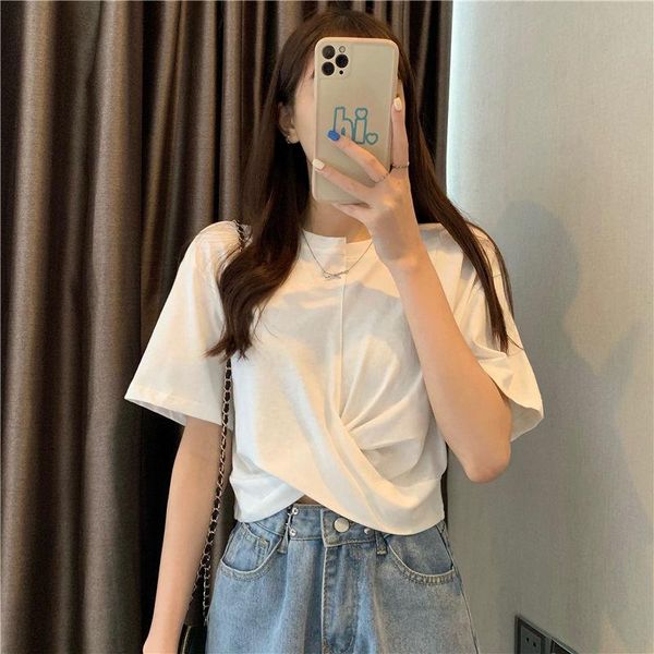 women's t-shirt girl short women 's loose korean style 2021 internet design cross sleeve ins fashion, White
women's t-shirt girl short women 's loose korean style 2021 internet design cross sleeve ins fashion, White