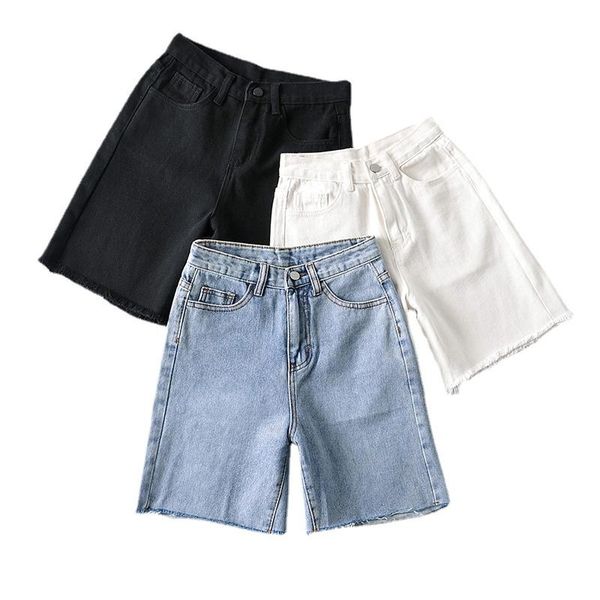 women's shorts doujili fashion summer middle waist pocket denim short pants black white blue for women casual wearing, White;black
women's shorts doujili fashion summer middle waist pocket denim short pants black white blue for women casual wearing, White;black
