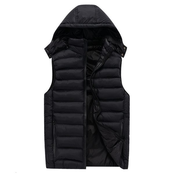 autumn and winter men's hooded solid color thickened down cotton jacket large casual versatile vest, Black;white
autumn and winter men's hooded solid color thickened down cotton jacket large casual versatile vest, Black;white