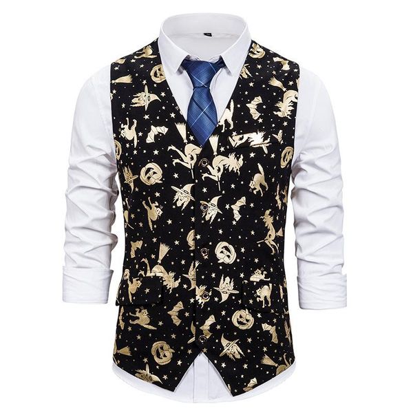 men's vests vest v neck christmas pumpkin bronzing cotton blended single-breasted slim fit for casual formal men wear clothing, Black;white
men's vests vest v neck christmas pumpkin bronzing cotton blended single-breasted slim fit for casual formal men wear clothing, Black;white