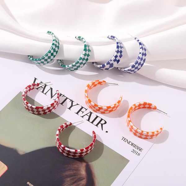 stud checkerboard resin earrings c-shaped plaid women y2k style fashion punk cool ear jewelry gift for gril friend, Golden;silver
stud checkerboard resin earrings c-shaped plaid women y2k style fashion punk cool ear jewelry gift for gril friend, Golden;silver