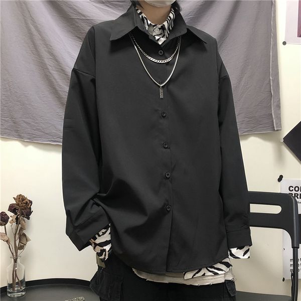casual vintage black/white shirt blouses oversized men shirt long sleeve autumn vintage long button up shirts man 2yxk, White;black
casual vintage black/white shirt blouses oversized men shirt long sleeve autumn vintage long button up shirts man 2yxk, White;black