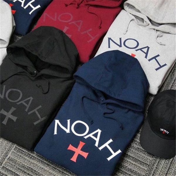 2021 new noah classic core printed women hooded sweatshirts oversized men casual hoodie pullover winter fleece noah+ ybxn, Black
