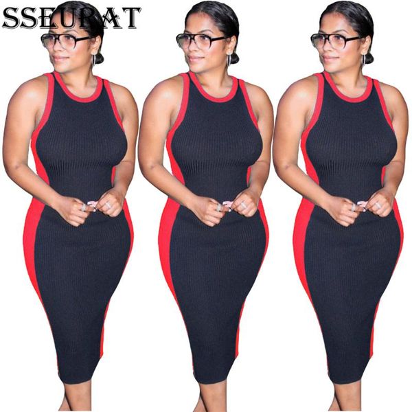 casual dresses sseurat women tank maxi slim dress solid patchwork streetwear sleeveless bodycon summer midi long, Black;gray
casual dresses sseurat women tank maxi slim dress solid patchwork streetwear sleeveless bodycon summer midi long, Black;gray