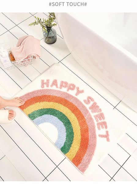 home cartoon rainbow microfiber bathroom mat line floor carpet non-slip backing bath decoration tpr anti-slip livingroom rug
home cartoon rainbow microfiber bathroom mat line floor carpet non-slip backing bath decoration tpr anti-slip livingroom rug