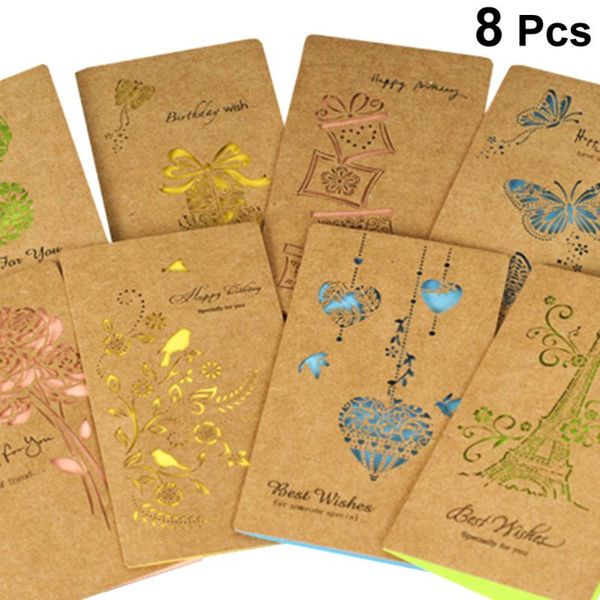 8pcs vintage kraft paper hollow greeting birthday invitation for mother's day wedding engagement graduation (random
8pcs vintage kraft paper hollow greeting birthday invitation for mother's day wedding engagement graduation (random