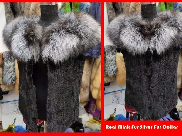 women's fur & faux 100% real mink vest with silver collar ladies coat handmade knitted, Black
women's fur & faux 100% real mink vest with silver collar ladies coat handmade knitted, Black