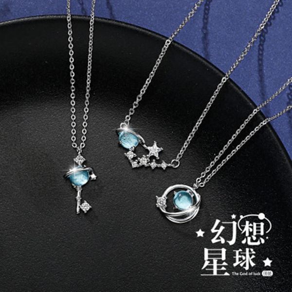 pendant necklaces trendy fashion temperament blue glass planet necklace dreamy starry sky small fresh clavicle chain for women, Silver
pendant necklaces trendy fashion temperament blue glass planet necklace dreamy starry sky small fresh clavicle chain for women, Silver