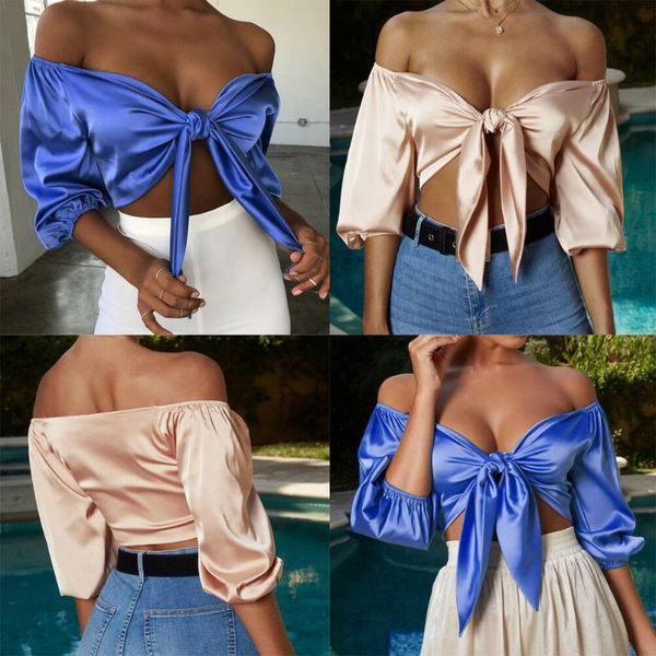 women's t-shirt uk womens ladies satin silk tie up knot flared sleeved cropped plunge shirt, White
women's t-shirt uk womens ladies satin silk tie up knot flared sleeved cropped plunge shirt, White