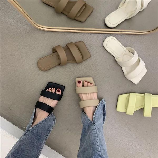 slippers women summer retro classics outdoor beach comfort flat slides designer leather flats candy color square toe mules shoes, Black
slippers women summer retro classics outdoor beach comfort flat slides designer leather flats candy color square toe mules shoes, Black
