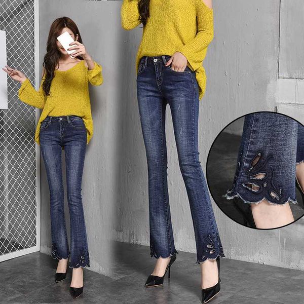 brand trumpet pants fall new high waist hair micro-la cowboy long dd70, Blue
brand trumpet pants fall new high waist hair micro-la cowboy long dd70, Blue