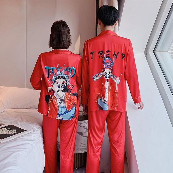men's sleepwear satin male pajamas suit chinese style lovers 2pcs silky print shirt&pants pijamas casual nightwear home clothes, Black;brown
men's sleepwear satin male pajamas suit chinese style lovers 2pcs silky print shirt&pants pijamas casual nightwear home clothes, Black;brown