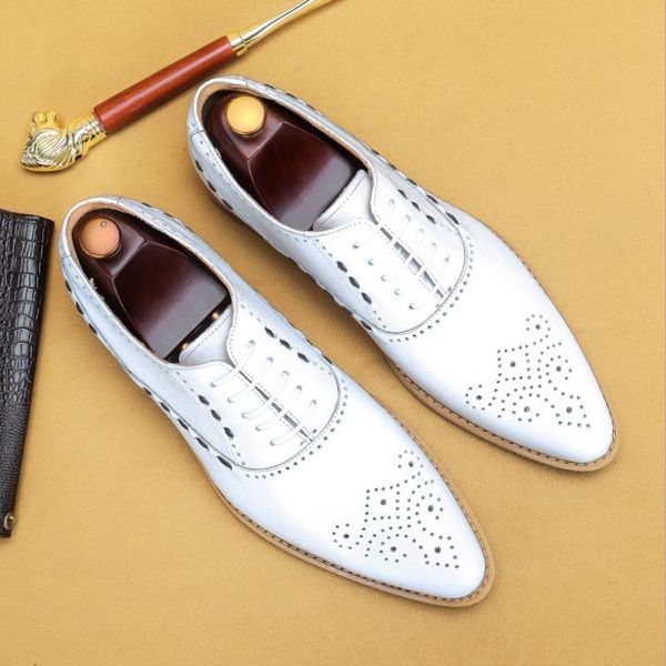 dress shoes summer white genuine leather wedding men oxfords business england trendy carving hollow career work, Black
dress shoes summer white genuine leather wedding men oxfords business england trendy carving hollow career work, Black