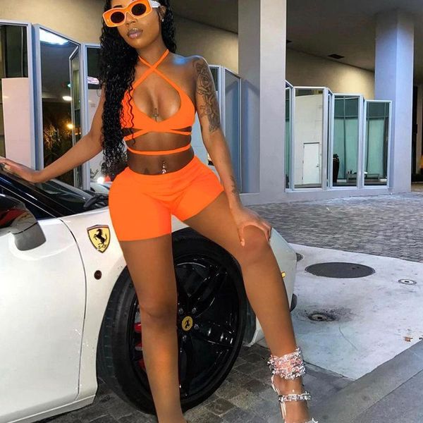 women's tracksuits omsj criss cross two piece set halter backless crop and high waist shorts summer women casual workout fitness tr, Gray
women's tracksuits omsj criss cross two piece set halter backless crop and high waist shorts summer women casual workout fitness tr, Gray