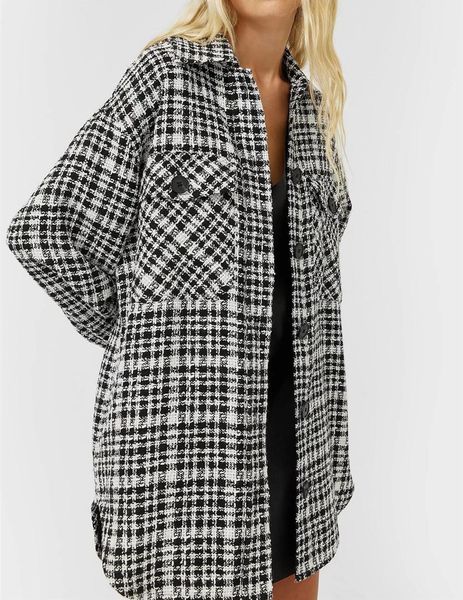 2021 autumn winter oversize check plaid tweed jacket coat vintage long sleeve shirt coat pockets female outerwear chic, Black;brown
2021 autumn winter oversize check plaid tweed jacket coat vintage long sleeve shirt coat pockets female outerwear chic, Black;brown
