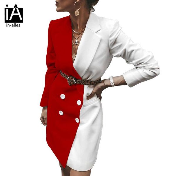 whinter blazer double breasted jackets ladies suit jackets color splicing red belt blazers white blazer dress for women, White;black
whinter blazer double breasted jackets ladies suit jackets color splicing red belt blazers white blazer dress for women, White;black