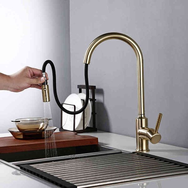 kitchen faucets luxury brushed golden 360 swivel pull out faucet and cold water round single hole sink mixer tap xdvu
kitchen faucets luxury brushed golden 360 swivel pull out faucet and cold water round single hole sink mixer tap xdvu