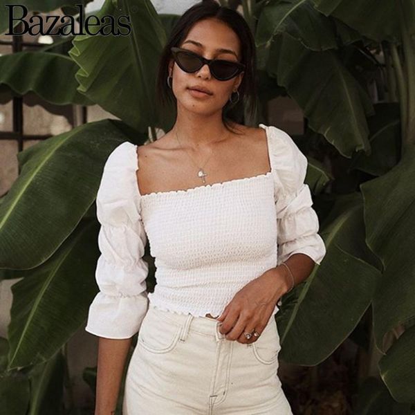 women's blouses & shirts women autumn trimming neckline blouse flare sleeve cropped, White
women's blouses & shirts women autumn trimming neckline blouse flare sleeve cropped, White