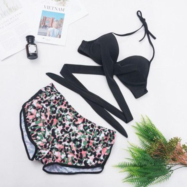 one-piece suits women swimming suit nylon elastic + print high waist boxer brief female two pieces halter strap bikini swimwear swimsuit
one-piece suits women swimming suit nylon elastic + print high waist boxer brief female two pieces halter strap bikini swimwear swimsuit
