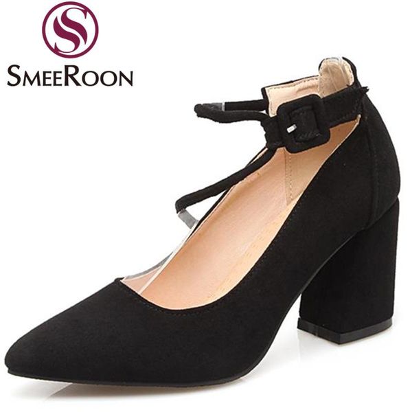 smeeroon big size 34-46 ladies shoes flock elegant pointed toe woman pumps buckle women's shoes wedding office lady single, Black
smeeroon big size 34-46 ladies shoes flock elegant pointed toe woman pumps buckle women's shoes wedding office lady single, Black