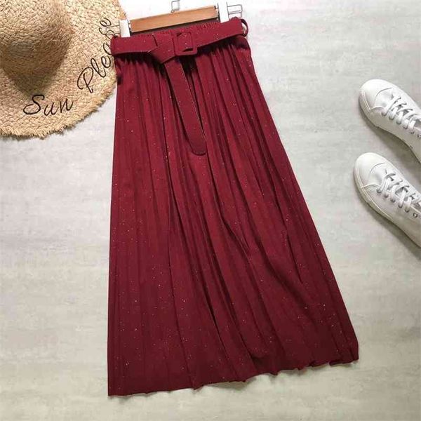 summer arrival high waist slim simple solid pleated skirt all-match casual women a-line belt long 210527, Black
summer arrival high waist slim simple solid pleated skirt all-match casual women a-line belt long 210527, Black