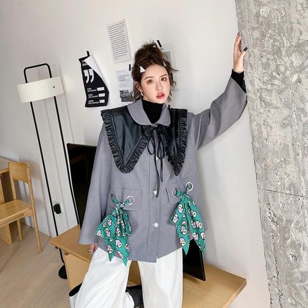 women's jackets women designer gray suit jacket fashion vintage japanese style casual outerwear ladies loose fit spring long sleeve coa, Black;brown
women's jackets women designer gray suit jacket fashion vintage japanese style casual outerwear ladies loose fit spring long sleeve coa, Black;brown