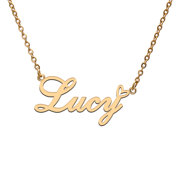 charms god with love heart personalized character necklace name lucy for friend jewelry gift, Bronze;silver
charms god with love heart personalized character necklace name lucy for friend jewelry gift, Bronze;silver