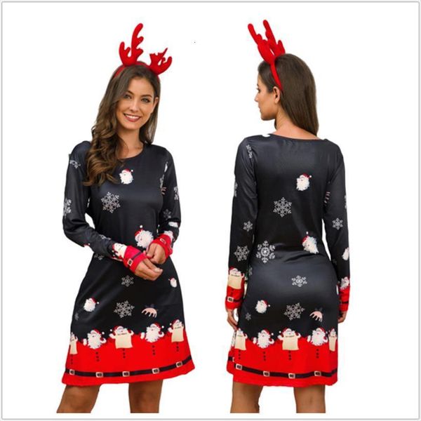 winter christmas print cartoon women dresses long sleeve casual plus size midi party vestidos robe, Black;gray
winter christmas print cartoon women dresses long sleeve casual plus size midi party vestidos robe, Black;gray