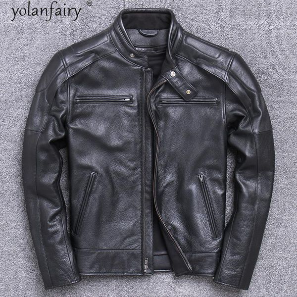 men's leather & faux genuine jacket men autumn winter streetwear 100% real cow jackets man coats clothes chaqueta de los hombres 2021, Black
men's leather & faux genuine jacket men autumn winter streetwear 100% real cow jackets man coats clothes chaqueta de los hombres 2021, Black