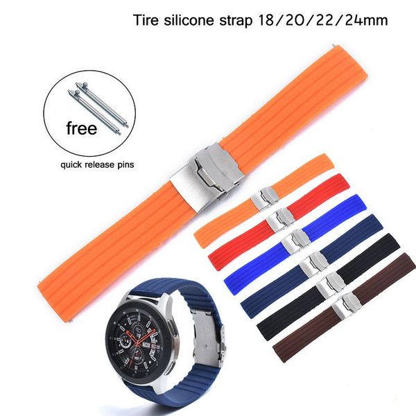 watch bands silicone strap replacement rubber 18/20/22/24mm band stripe pattern bracelet folding stainless steel buckle, Black;brown
watch bands silicone strap replacement rubber 18/20/22/24mm band stripe pattern bracelet folding stainless steel buckle, Black;brown