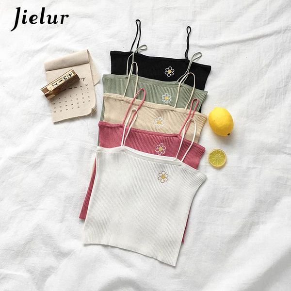 women's tanks & camis floral embroidery women tank 5 colors korean sheath knitted pink white black female summer crop g
women's tanks & camis floral embroidery women tank 5 colors korean sheath knitted pink white black female summer crop g