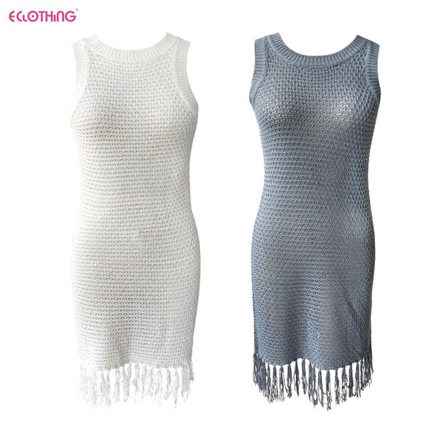 women's swimwear women dresses ladies casual tassel knee-length frock beachwear cover up, White;black
women's swimwear women dresses ladies casual tassel knee-length frock beachwear cover up, White;black