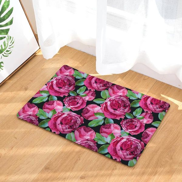 carpets flannel flower door mats household bathroom foot long bedroom