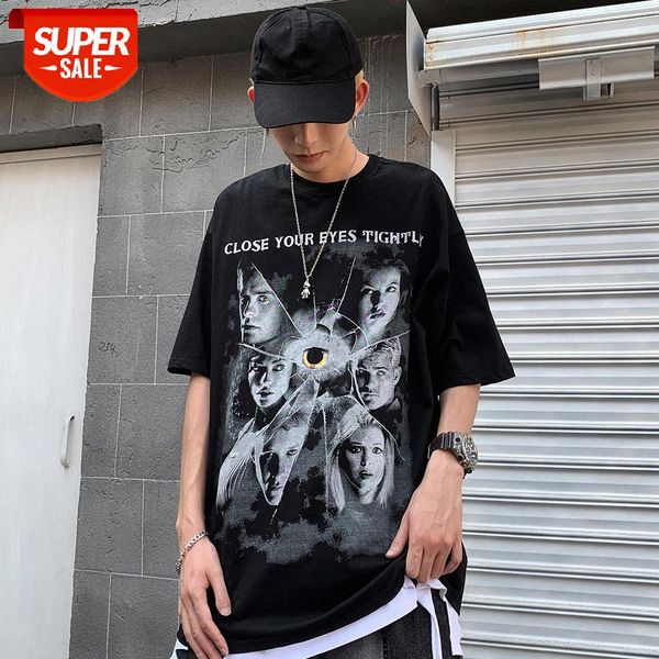 wind character print short-sleeved t-shirt men's dark street loose round neck five-point sleeve #it2z, White;black
wind character print short-sleeved t-shirt men's dark street loose round neck five-point sleeve #it2z, White;black